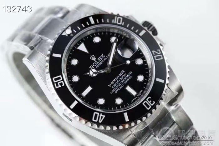 ROLEX勞力士 潛艇潛航者系列 116610綠水鬼 綠鬼v8版 原裝瑞士2836自動機械機芯 冰藍色超亮夜光 超強防水 高檔男士腕表  wssb4759